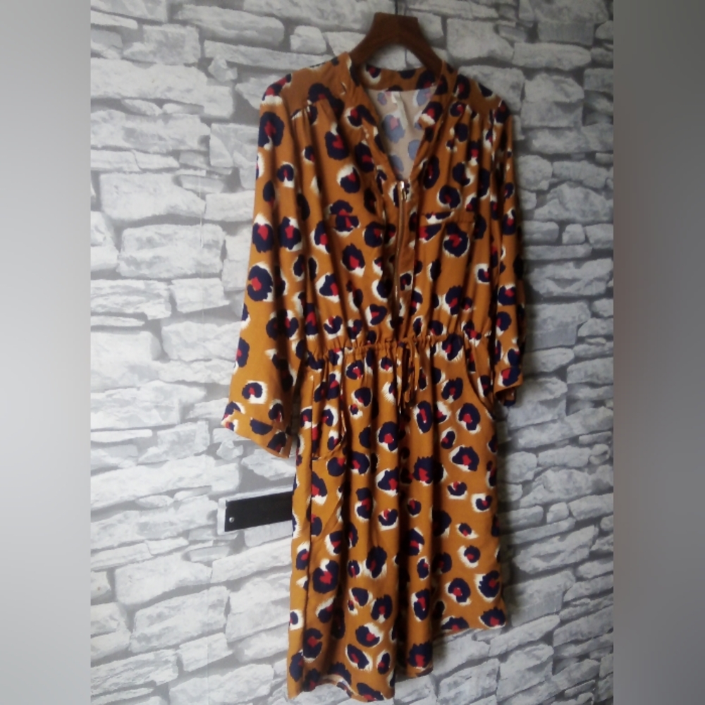 Stella Morgan animal print collared dress size UK 12 - Picture 2 of 5